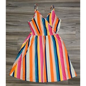 Styleword Multicolor Faux Wrap Dress Size Large